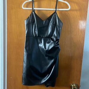 Black Pleather Mini Dress Women’s Small Francesca’s